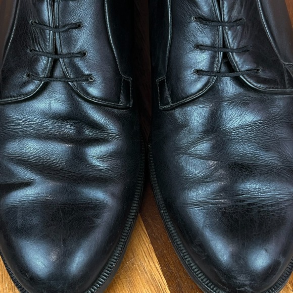 Mens Giorgio Armani Black Leather Plain Toe Oxford Dress Shoes Size‎ 9.5 M GUC main image 5
